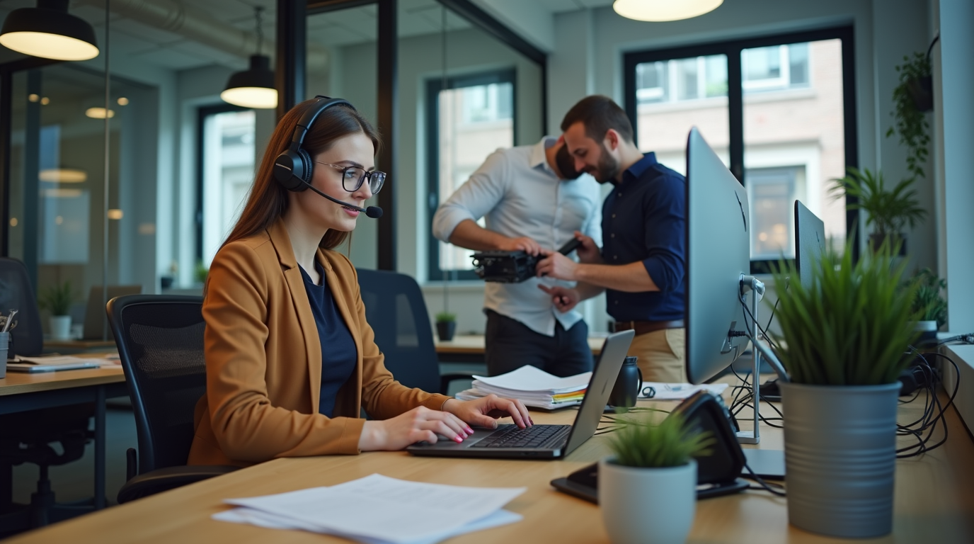 IT Support mit Headset